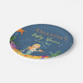 Blauw Baby shower papier Borden Papieren Bordje (Gekanteld)