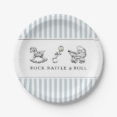 Blauw Baby shower Papieren Bordje (Voorkant)