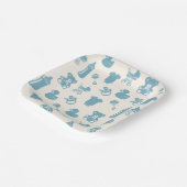 Blauw Baby shower Papieren Bordje (Gebogen)