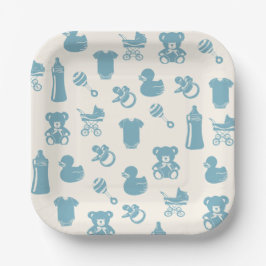 Blauw Baby shower Papieren Bordje