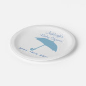 Blauw Baby shower Papieren Bordje (Gekanteld)