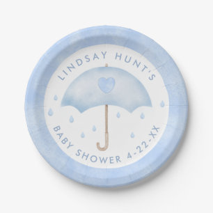Blauw Baby shower Papieren Bordje