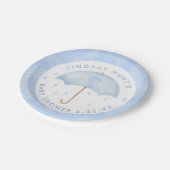 Blauw Baby shower Papieren Bordje (Gekanteld)