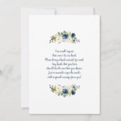 Blauw Baby shower Par-Tea Invitation Kaart (Achterkant)