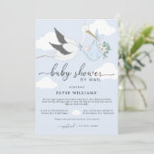 Blauw Baby shower per post Kaart (Staand voorkant)