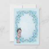 Blauw  Baby shower Prins Dank u Bedankkaart (Achterkant)