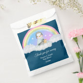 Blauw Baby shower Schattige Pinguïn Dier Bedankzakje (Gezegeld)