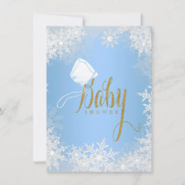 Blauw Baby shower Snowflake Kaart