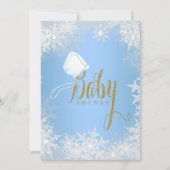 Blauw Baby shower Snowflake Kaart (Voorkant)