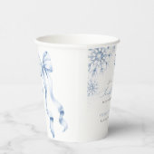 Blauw Baby shower Snowflake Papieren Bekers (Rechts)