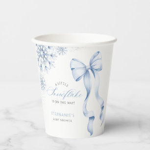 Blauw Baby shower Snowflake Papieren Bekers