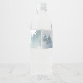 Blauw Baby shower Snowflake Waterfles Etiket (Achterkant)