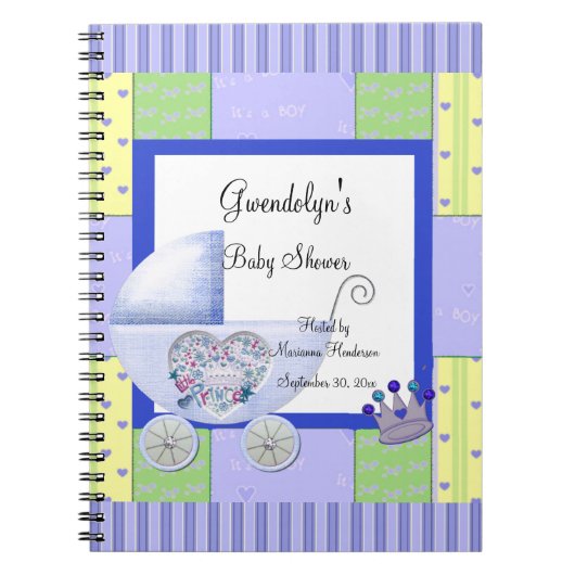 Blauw Baby shower - Spiral notebook Notitieboek (Voorkant)