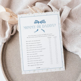 Blauw Baby shower Spring Bloemen Boog Game Kaart Notitiekaartje