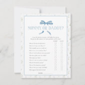 Blauw Baby shower Spring Bloemen Boog Game Kaart Notitiekaartje (Voorkant)