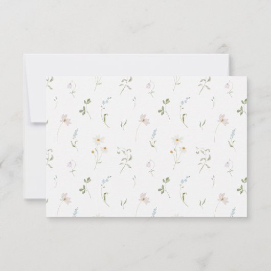 Blauw Baby shower Spring Floral Bow Bedankkaart (Achterkant)