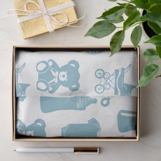 Blauw Baby shower Tissuepapier (Geschenk)