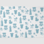 Blauw Baby shower Tissuepapier (Voorkant)