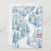 Blauw Baby shower uitnodiging. Winterthema Kaart (Achterkant)