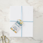 Blauw Baby shower van de kleine pompoenwagen Cadeaulabel (Met Touw)