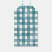 Blauw Baby shower van de kleine pompoenwagen Cadeaulabel (Achterkant)