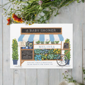 Blauw Baby shower van de markt voor bloemkool van  Kaart