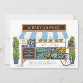 Blauw Baby shower van de markt voor bloemkool van  Kaart (Voorkant)