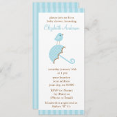 Blauw Baby shower van de vogelpest Kaart (Voorkant / Achterkant)