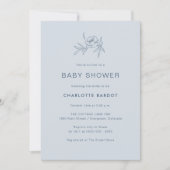 Blauw Baby shower van Floral Kaart (Voorkant)