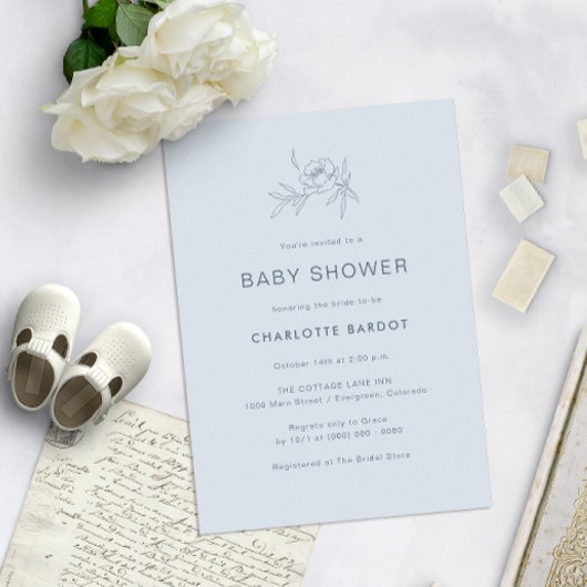 Blauw Baby shower van Floral Kaart