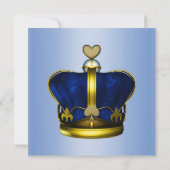 Blauw Baby shower van Glitter Prince Kaart (Achterkant)