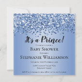 Blauw Baby shower van Glitter Prince Kaart (Voorkant)