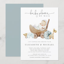 Blauw Baby shower van Mail Boy Boho Sociale Afstan