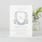 Blauw Baby shower voor bloemmonogram bloem Kaart (Staand voorkant)