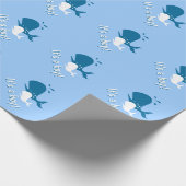 Blauw baby shower voor het verpakken van walvis cadeaupapier (Hoek)