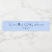 Blauw Baby shower Waterfles Etiket (Enkel label)