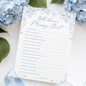 Blauw Baby shower Wie kent Mama Beste Game Kaart