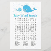 Blauw Baby shower Word Zoekspel (Voorkant)
