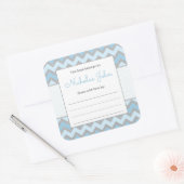 Blauw baby showers boekenplaat sticker (Envelop)