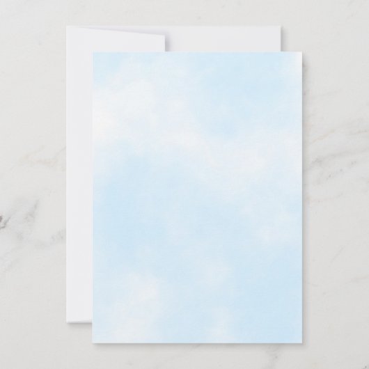 Blauw Baby showers gedicht Spring Leaves Greenery Bedankkaart (Achterkant)