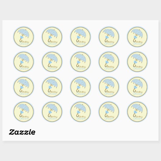 Blauw Baby showers paraplu Sticker (Vel)