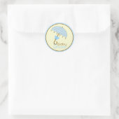 Blauw Baby showers paraplu Sticker (Tas)