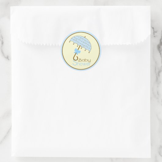 Blauw Baby showers paraplu Sticker (Tas)