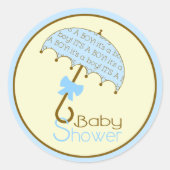 Blauw Baby showers paraplu Sticker (Voorkant)