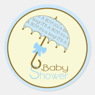 Blauw Baby showers paraplu Sticker