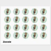 Blauw Baby showers Sticker - rammelaar (Vel)