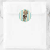 Blauw Baby showers Sticker - rammelaar (Tas)
