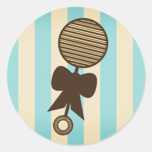 Blauw Baby showers Sticker -  rammelaar