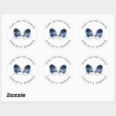 Blauw Baby Sneakers Baby shower Sticker, Gift Labe Ronde Sticker (Vel)