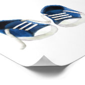 Blauw Baby Sneakers Kunstafdrukken tekenen Poster (Hoek)